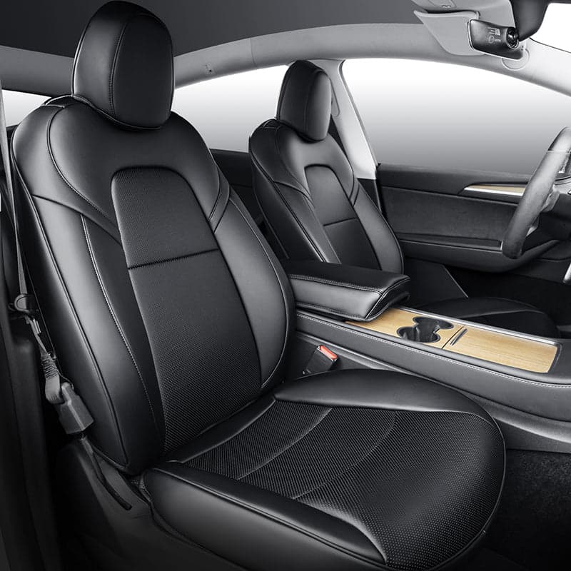 Zwarte stoelhoezen — Tesla Model Y — afbeelding 1