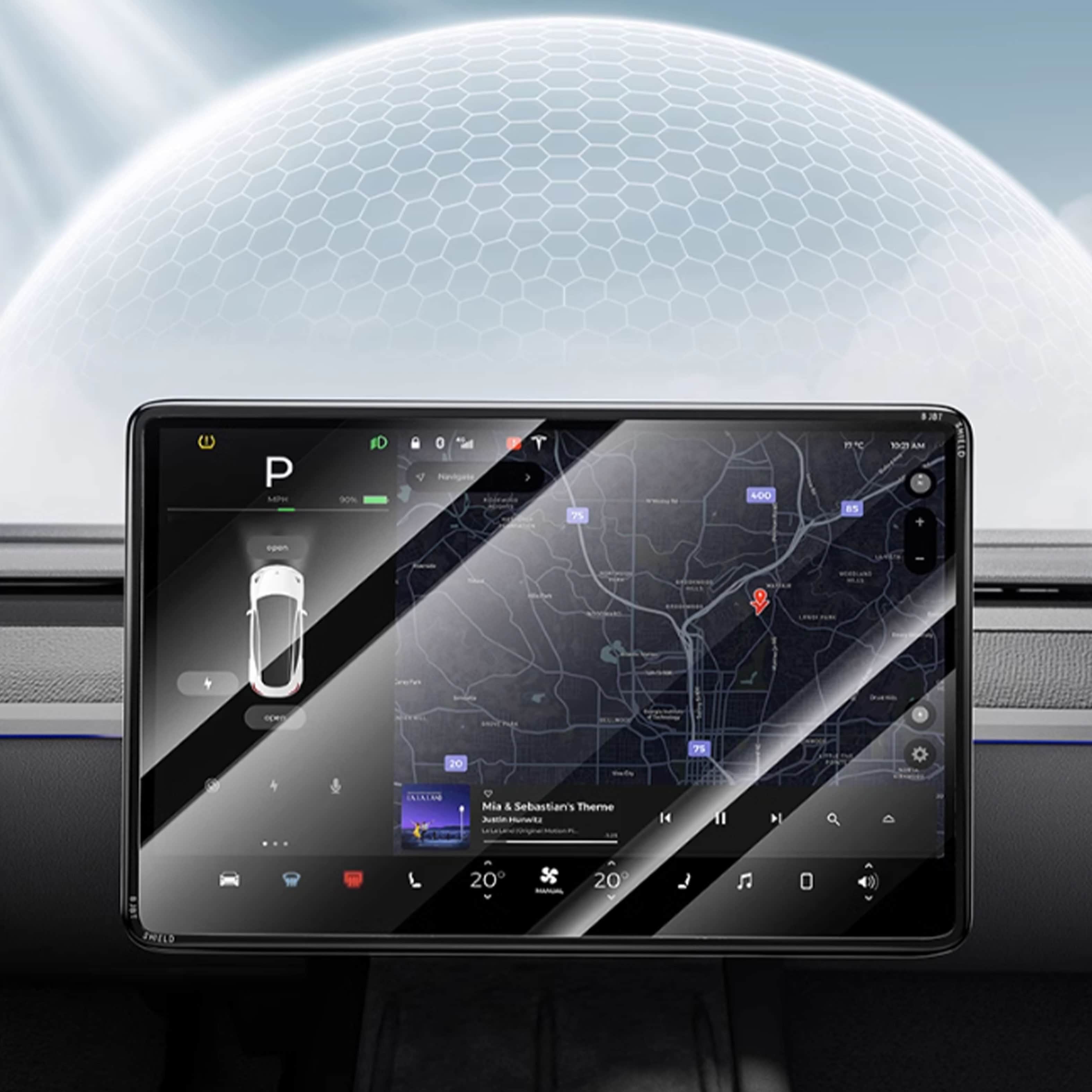 Screenprotector Gehard Glas — Model 3 Highland & Model Y Juniper