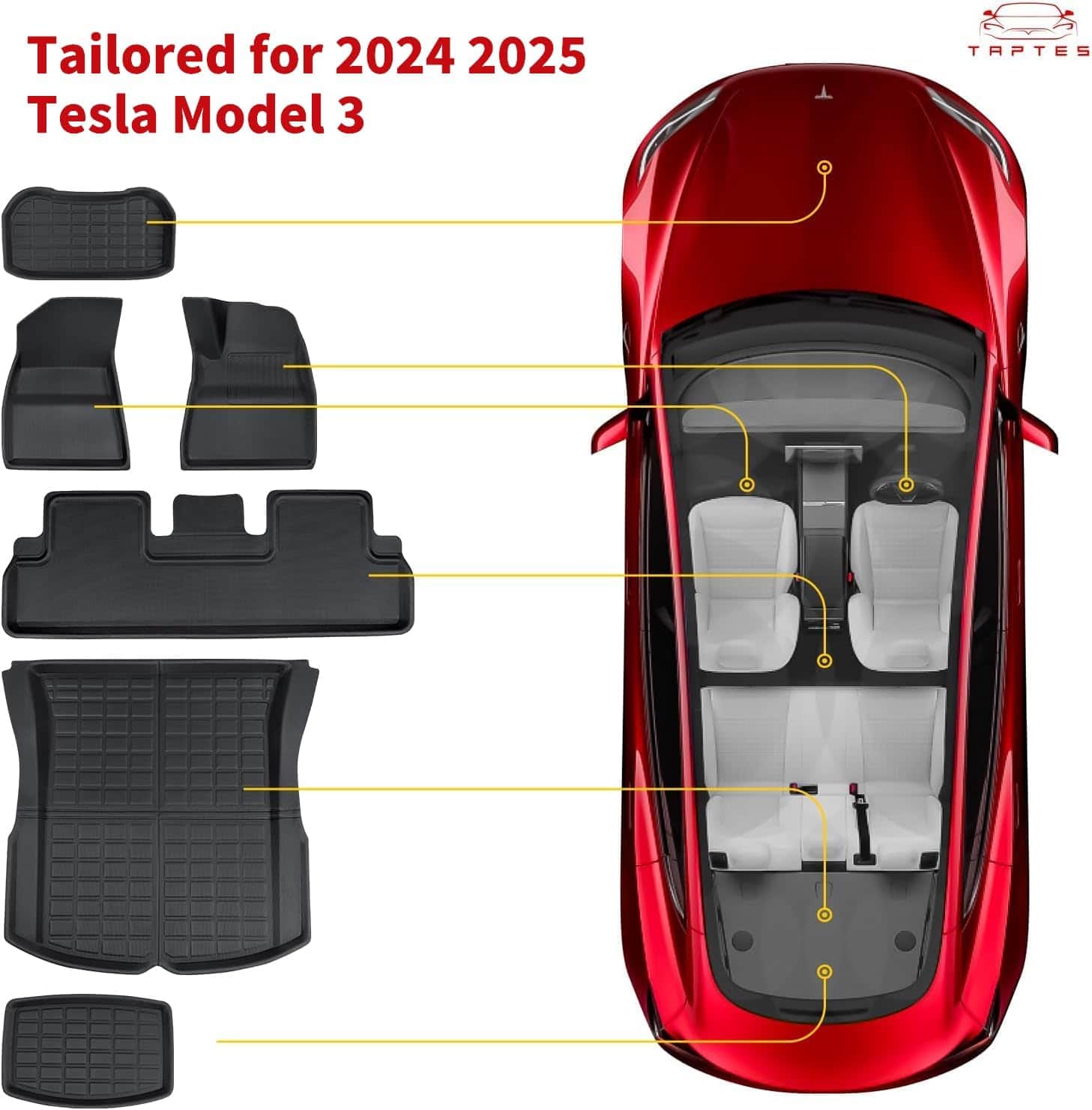All-Weather Vloermatten — Tesla Model 3 Highland