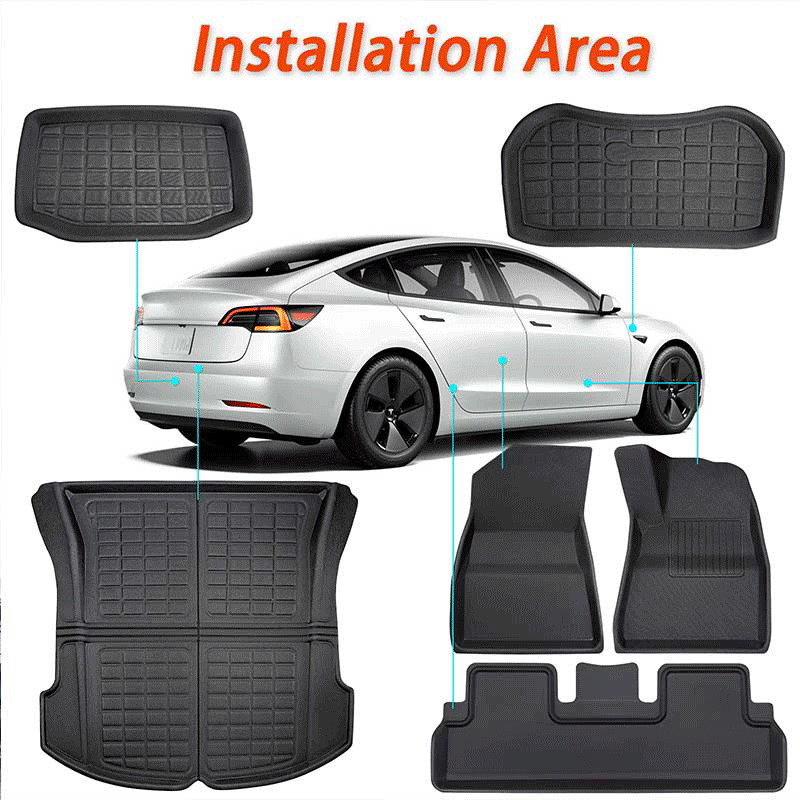 Vloermatten 6-delig — Tesla Model 3